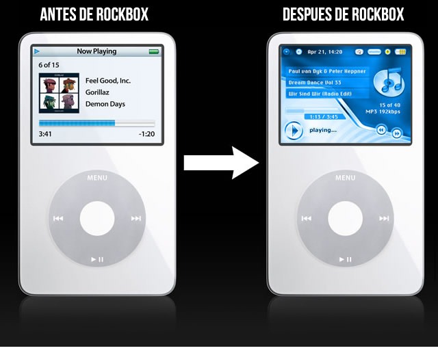 Antes y después de Rockbox