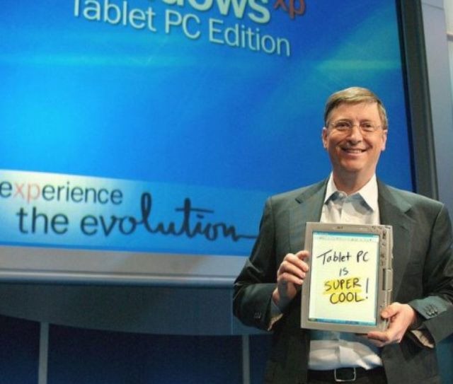 Bill Gates con una tablet PC