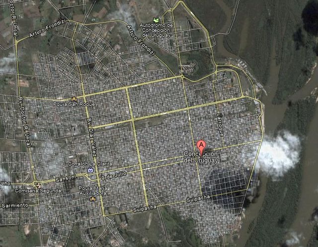 Concepcoin del Uruguay en Google Maps