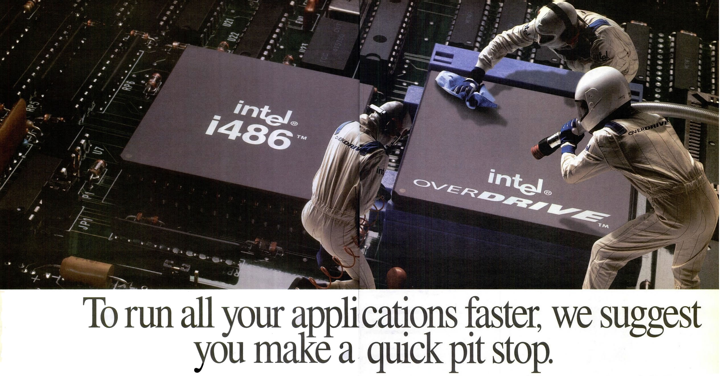 Publicidad del 486 Overdrive (algo así como los Pentium 4 Extreme).