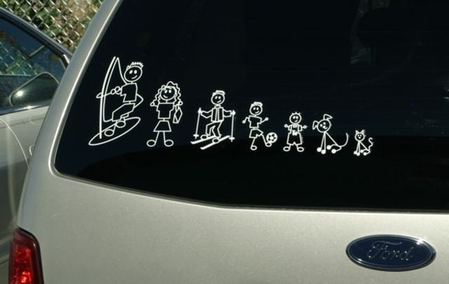  Stickers de la familia en el auto  la nueva moda